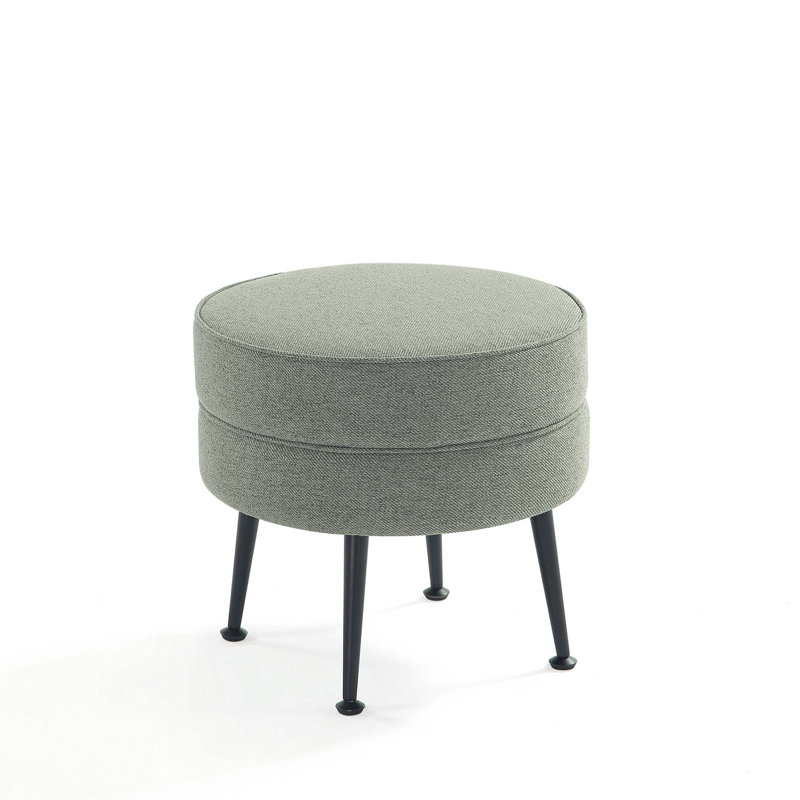 Luker Upholstered Ottoman, Green, Black