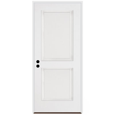 Porte extérieure pré-suspendue en fibre de verre lisse à 2 panneaux 36 po x 80 po avec taille de poteau 4-9 / 16 po Trimlite
