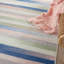 Bleu rayé/Ivoire/rose Tapis décoratif-354514611