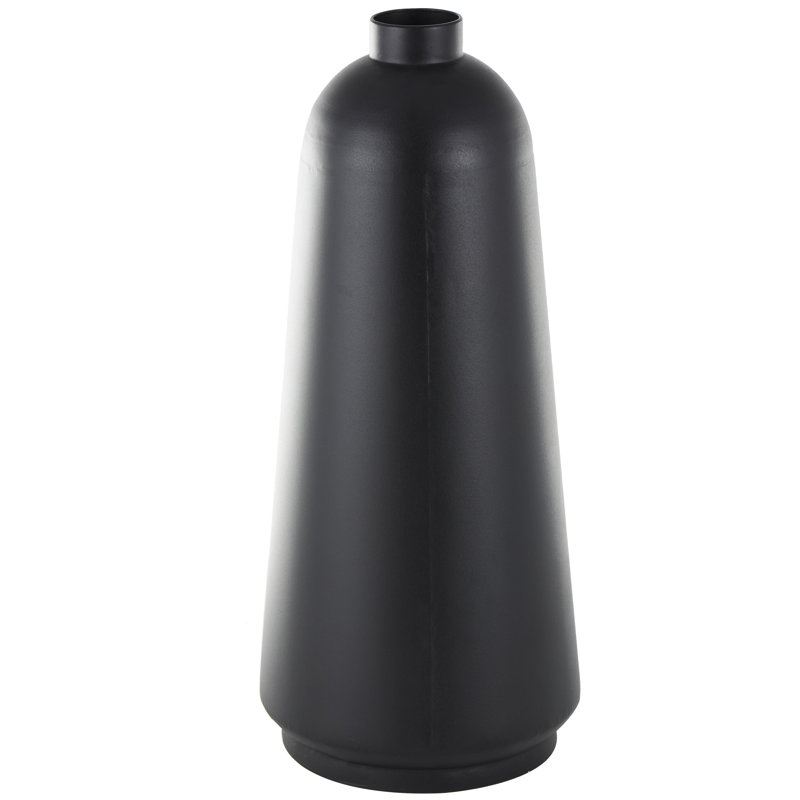 Ceire Metal Decorative Black Vase with Narrow Opening, 30.25" H x 13" W x 13" D