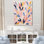 Rose et bleu fond de corail floral - art mural corail