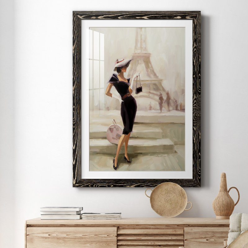 Love, from Paris - Peinture encadrée, H 31,5 po x l 23,5 po x P 1,5 po, Cadre noir