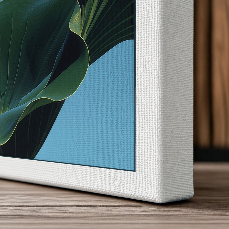 Lotus in Bloom Botanical - Wrapped Canvas, 30x20 - 76.2 x 50.8 cm, White Border