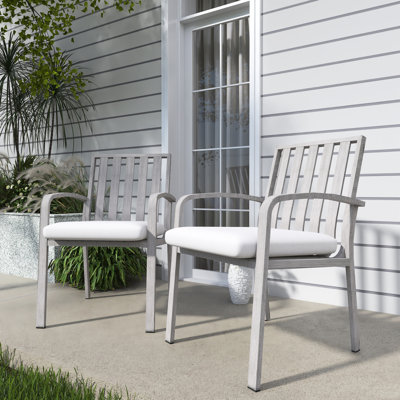 Outdoor Dining Armchair With Cushion(Set Of 2)