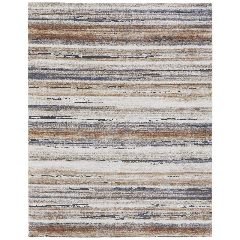 Rivah Performance Striped Indoor Rug, Rectangle 8' x 10'