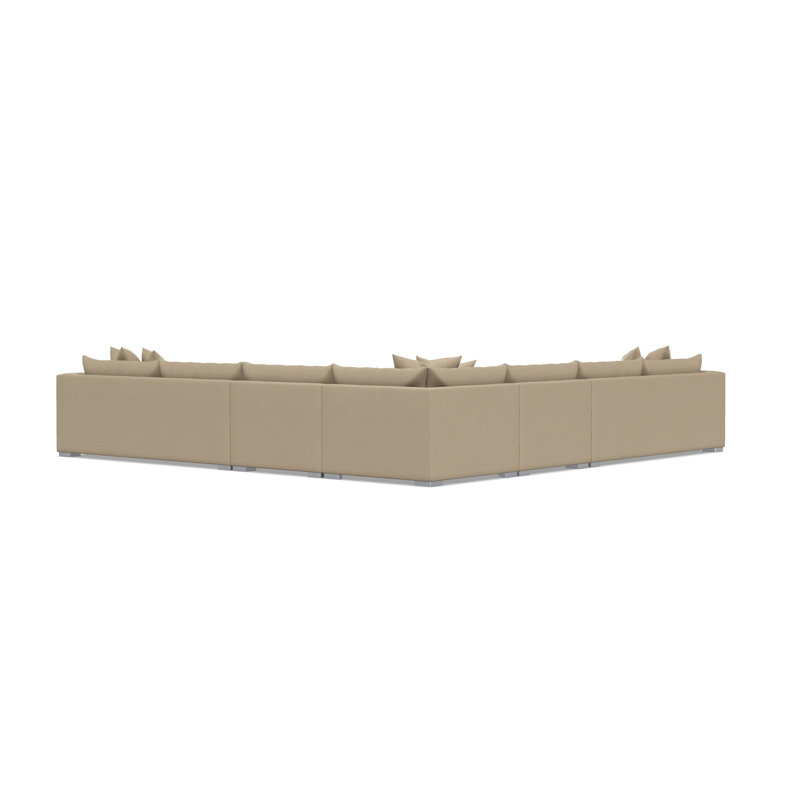 Sectional, 32.5" H x 157" W x 157" D, Tan Polyester