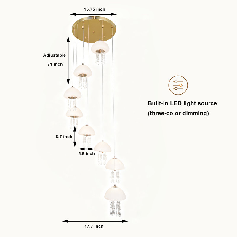 8 - Light Dimmable Led Cluster Pendant
