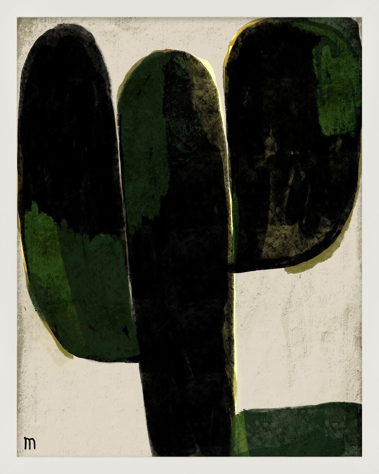 Succulent #1 by StudioM, 25" H x 20" W x 1.25" D, White