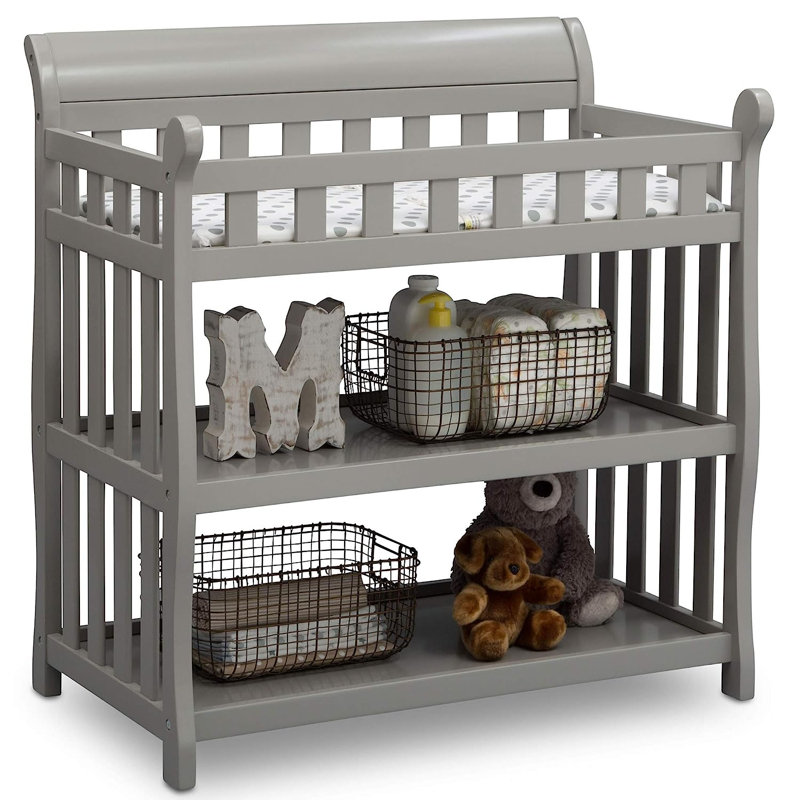 Haziel Changing Table with Pad, Gray