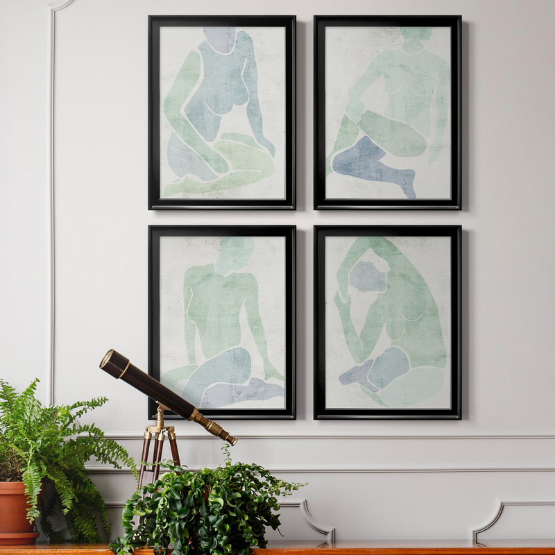 Stretching I, toile encadrée de qualité supérieure - prête à être accrochée, H 36,5 po x l 106 po x P 1 po, Cadre noir
