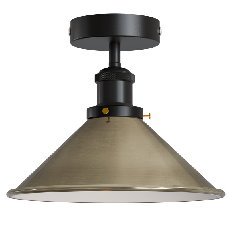 Langleyville Flush Mount, Green Brass