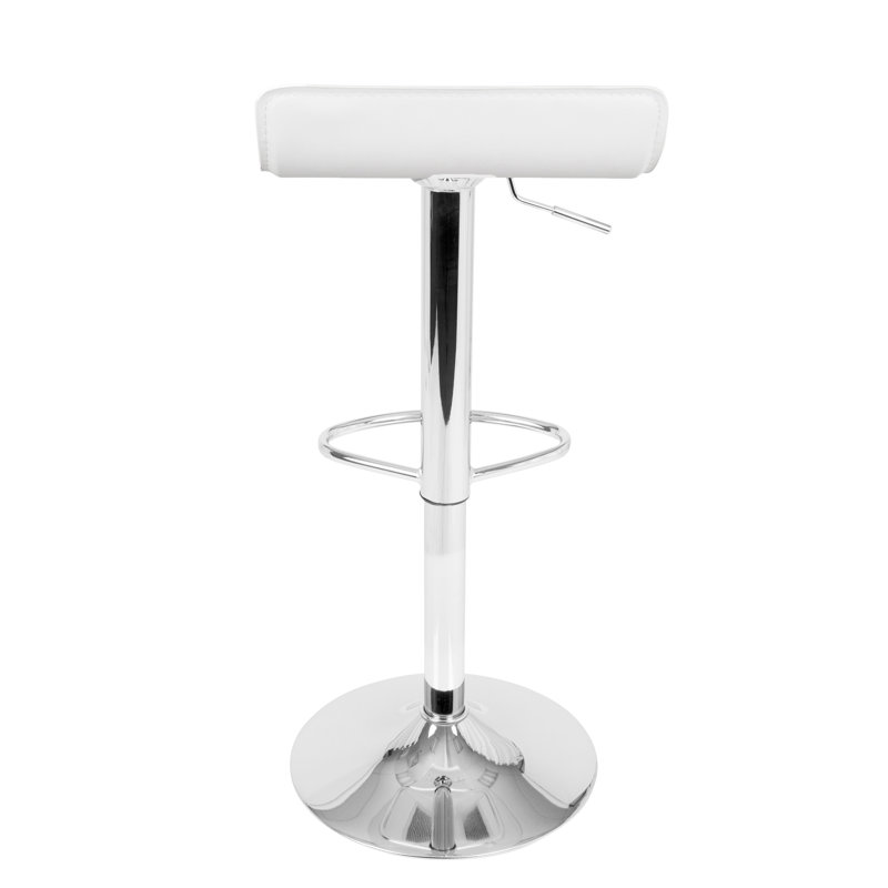 Ensemble de 2 tabourets de bar réglables en similicuir réglables - hauteur comptoir pivotant contemporain avec base chromée par LumiSource