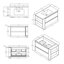 Meuble-lavabo flottant avec lavabo en céramique et rangement à fermeture en douceur-133668288