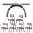 Nordic home rectangular dining table 6 - Person Pedestal Base Dining Set