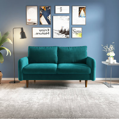 Anacapa 58" Velvet Round Arm Sofa Loveseat