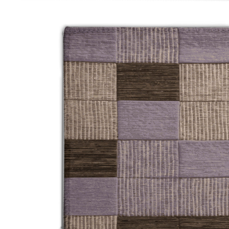 Tapis intérieur / extérieur noir à carreaux, Rectangulaire 2 pi x 3 pi