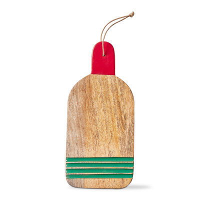 Cabana Stripe Small Cutting Board  Brown Serveware for Everyday Use