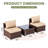 3-Piece Single Sofa Set Modular Outdoor All-Weather Wicker Rattan Patio Furniture Seating Group With Cushions & Glass Table-701690014