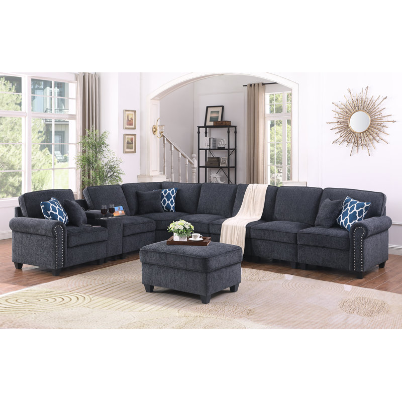 Canapé modulaire Nyellie, Gris chenille