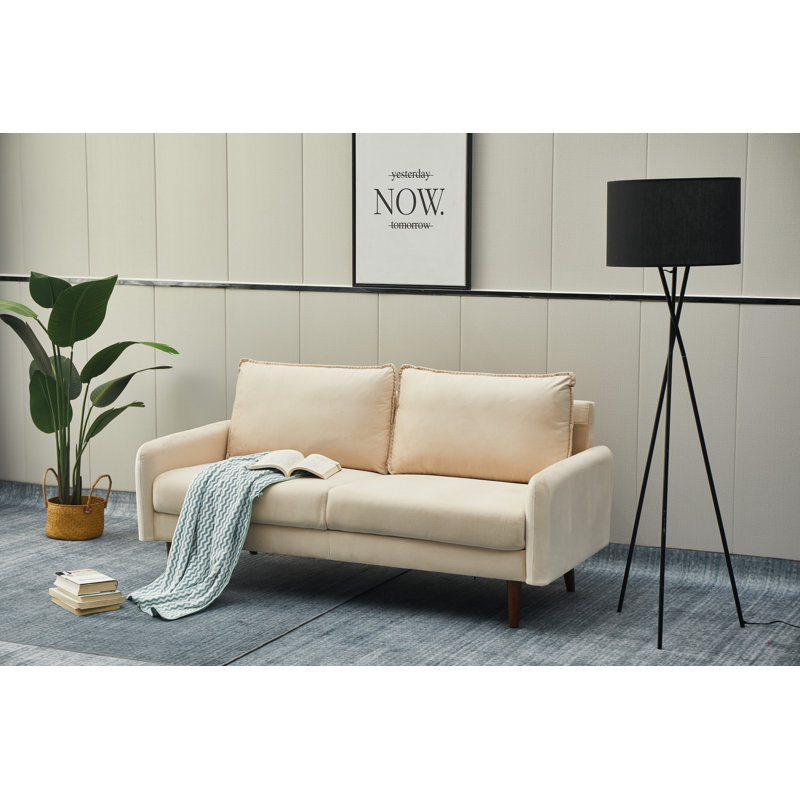 Emteas 69'' Velvet Sofa, Beige