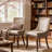Farmhouse Upholstered Side Chairs Set of 2, Vintage Solid Wood Kitchen Dining Chairs with Nailhead Trim & High Back Support, 350lbs Weight Capacity-157801603