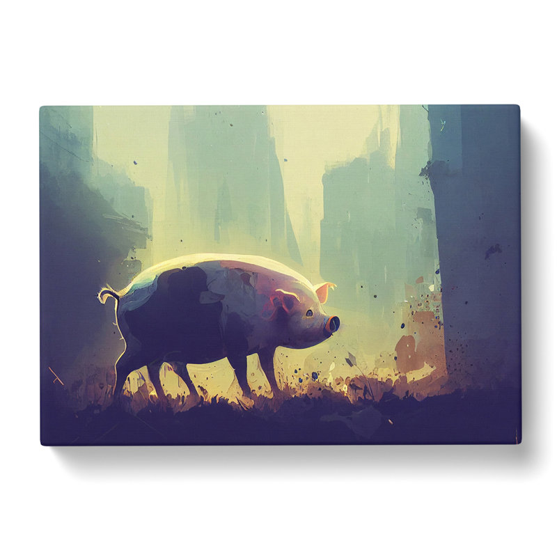 Pig Art Painting Vol.2 - Wrapped Canvas, 40cm H x 60cm W x 3cm D