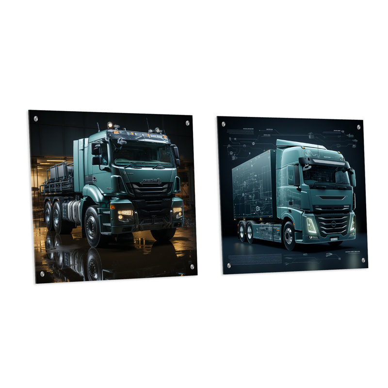 Abstrait camion harmonie 53 pi, H 36 po x l 73 po