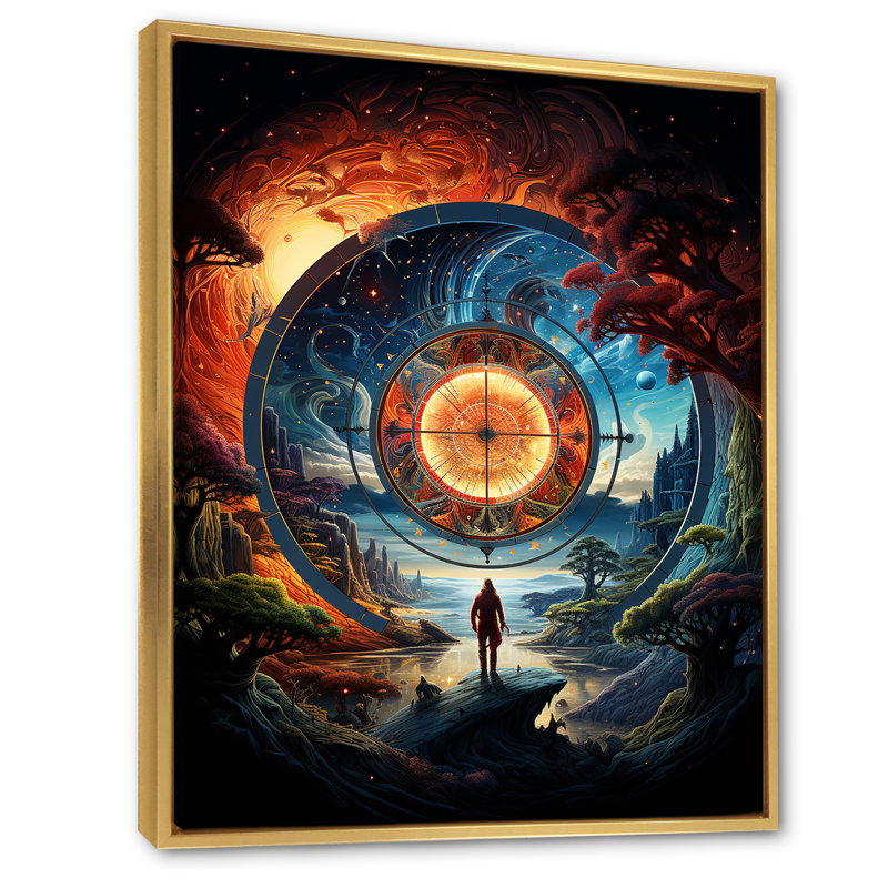 Reproduction sur toile de Lynnda, H 44 po x l 34 po x P 1,5 po, Cadre flottant doré