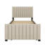 Lit plateforme simple recouvert de velours avec lit gigogne simple-2025733473