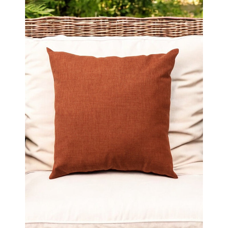 22" Orange Indoor Outdoor Throw Pillow