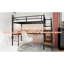 Lit mezzanine avec bureau en forme de L, grand espace de rangement et compartiments de rangement, structure de lit robuste avec escalier, garde-corps continu, peu encombrant, silencieux, sans ressorts éléphants requis-1387763651