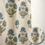 Rideau à panneau plat en lin gris non tissé à la main imprimé floral gris et bleu pour le salon et la chambre à coucher, rideaux et rideaux en lin Boho Farmhouse-1988734726