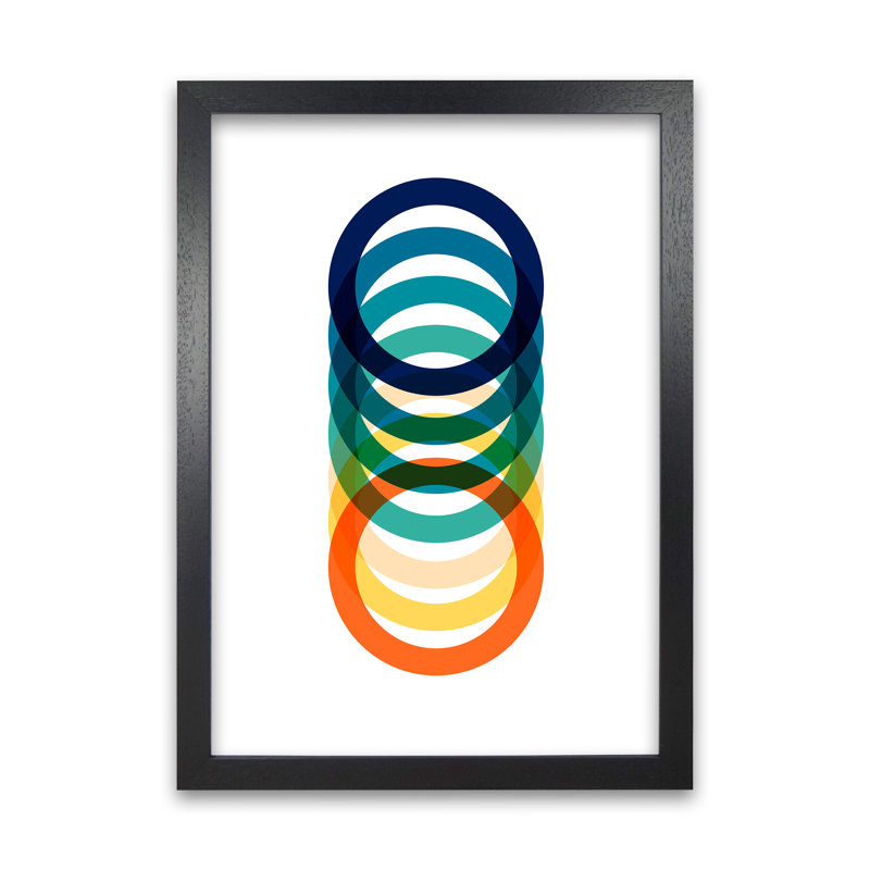 Mid Century Rings A - Print, Black Frame, 42cm H x 30cm W x 3cm D