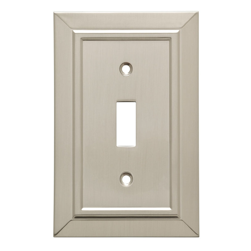 Classic Architecture 1-Gang Toggle Light Switch Wall Plate, Brushed Nickel