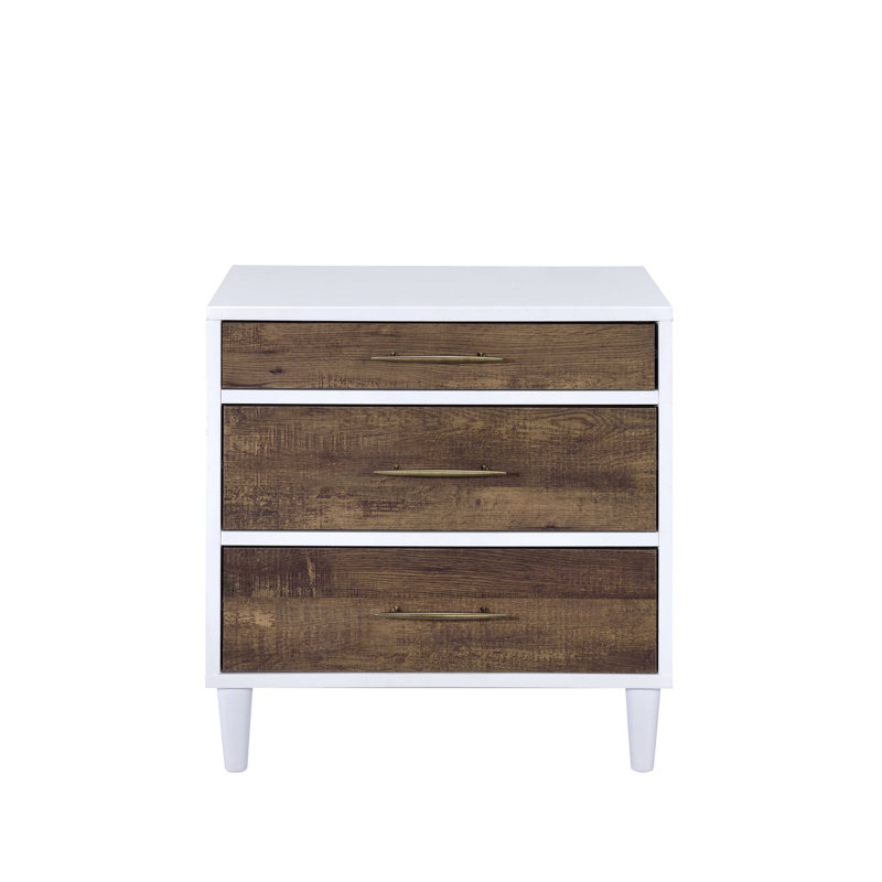 Lurel White & Weathered Oak Finish Accent Table