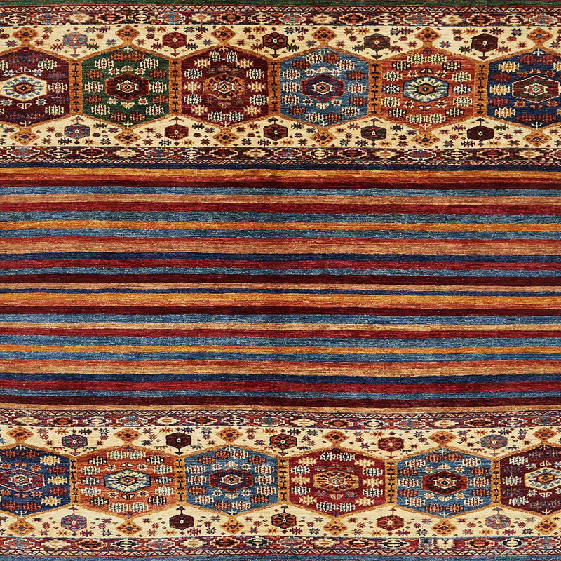 16 - Tapis abstrait 599, Carré 6 pi