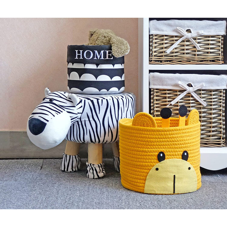 Nursery Hamper Small Cotton Rope Organizer Kids Toy Storage Bins Box Cute Luggage Laundry Baby Woven Indigo Safari