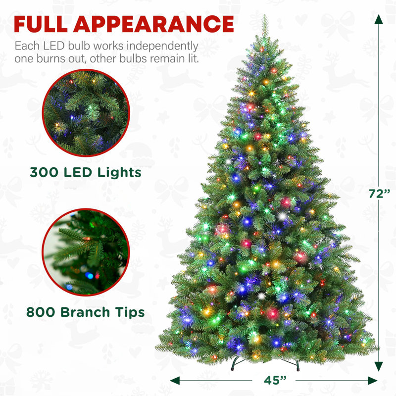 Arbre de Noël artificiel 72 "avec 300 lumières DEL 72"