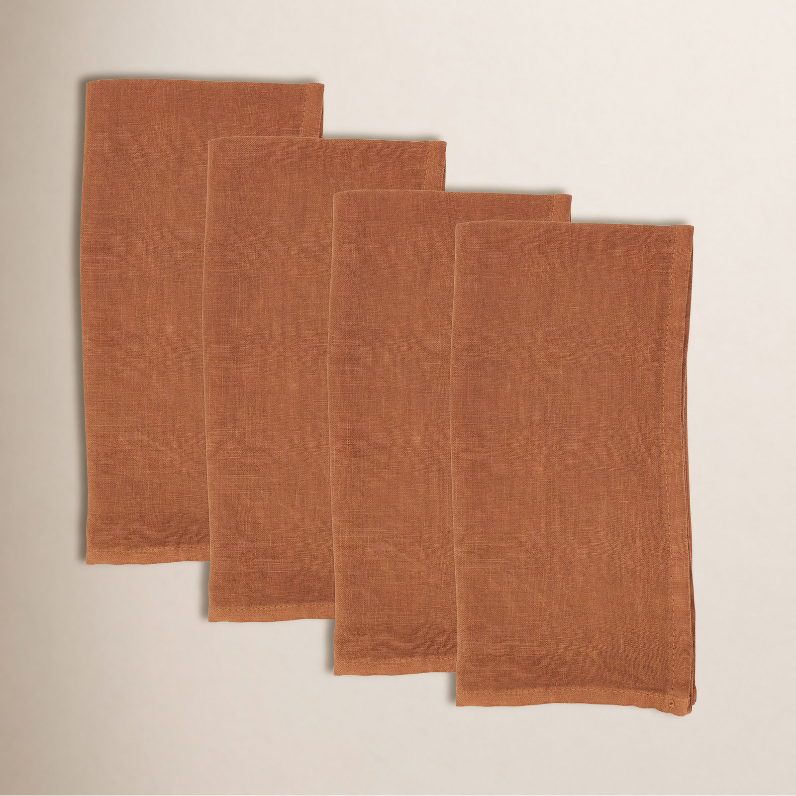 Caliban Reversible Linen Napkin, Terracotta