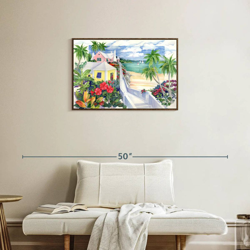 Island Cliff, Cadre flottant noyer, 31 po x 21 po