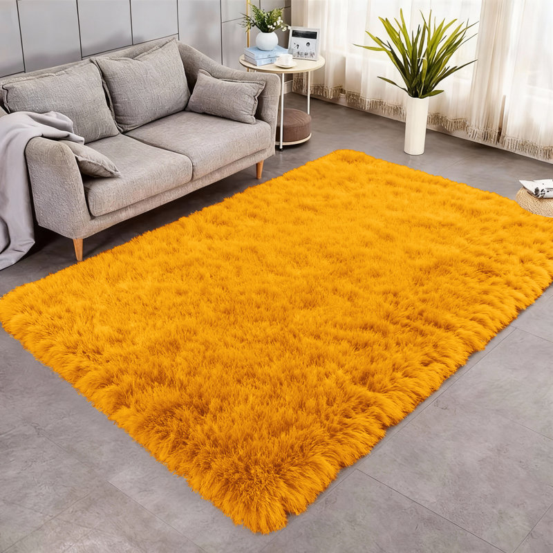 Solid Colour Shag Area Rug, Rectangle 200 x 290 cm