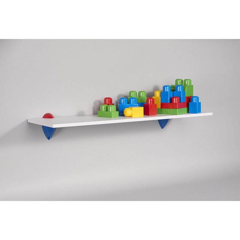 Bracket Shelf, 3.38" H x 24" W x 7.06" D, Blue/Red