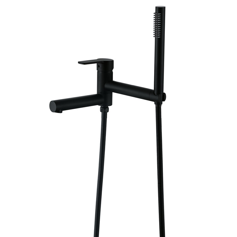 Solid Brass Wall Mounted Hand Shower head with Adjustable Tub Spout with Rough-in Valve