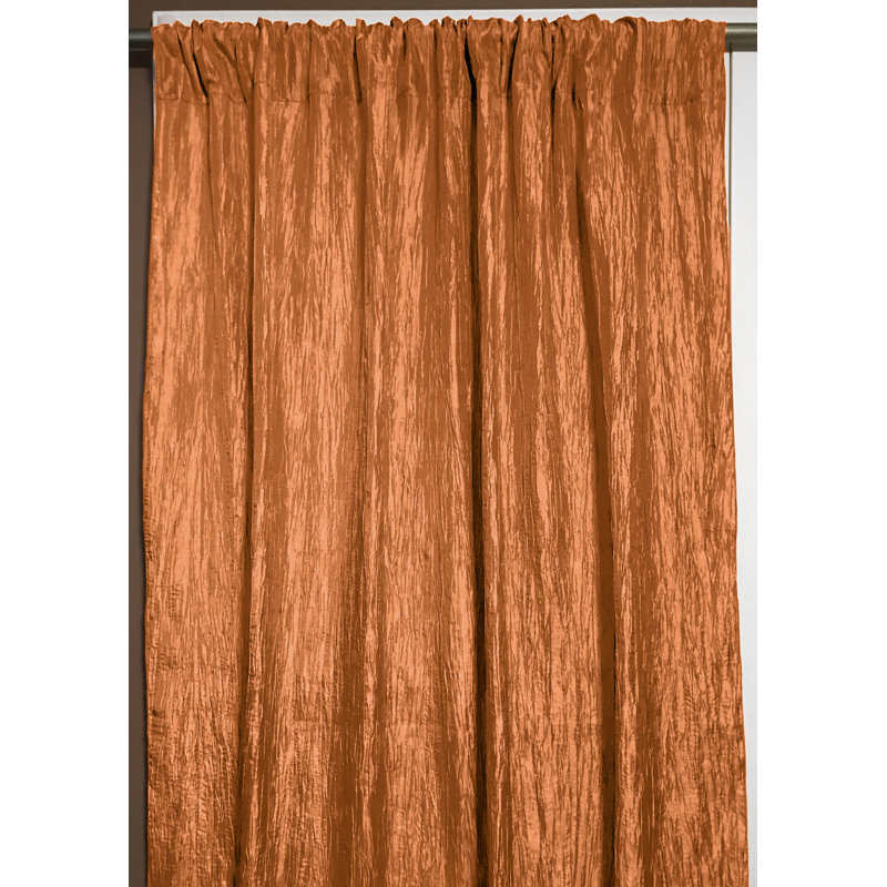 Panneau de rideau simple semi-diaphane avec passe-tringle Gyle, L 54 po x L 108 po, Orange