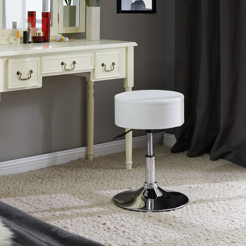 Davies Metal Accent Stool, White