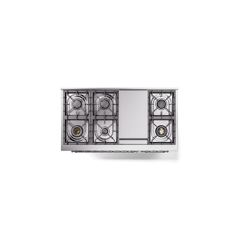 ILVE Nostalgie II 48 Dual Fuel Range , Burgundy/Chrome, Natural Gas
