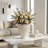 Sculptural Fluted Stoneware Porcelain 3D Print Flower Vase for Home Decor - Modern Tall Structure for Side Table Styling - Ivory & Tan-273843944
