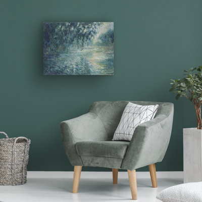 Art mural sur toile tendue - «Mon matin sur la seine» de Monet pour décoration de salon, de chambre à coucher ou de bureau - 14 x 19