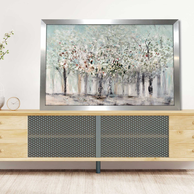 «Morning's Soft Light» par Susan Jill - Peinture, L 27,5 po x H 21,5 po, Encadrement argenté