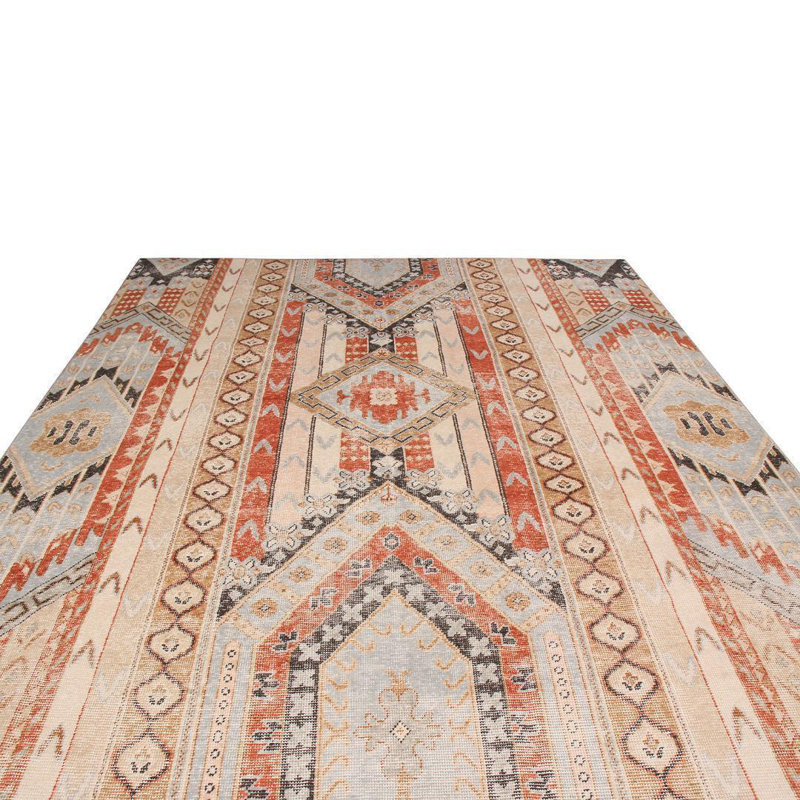 Distressed Homage Hand Knotted Wool Geometric Area Rug, Rectangle 15' x 24'